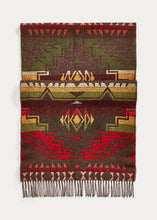 Load image into Gallery viewer, RRL - Wool-Cashmere Jacquard Scarf in Red Multi.
