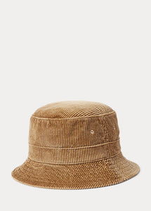 Polo Ralph Lauren - Corduroy Loft Bucket Hat w/ Pony Logo in Golden Brown.