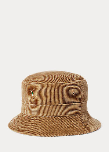 Polo Ralph Lauren - Corduroy Loft Bucket Hat w/ Pony Logo in Golden Brown.