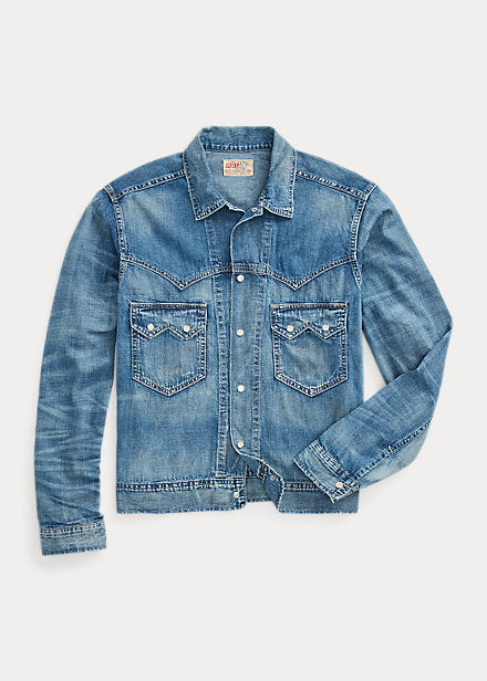 RRL Denim Trucker Jacket Worn in Black Wash