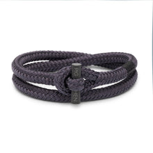 Load image into Gallery viewer, Pig &amp; Hen Tiny Ted slate gray with black buckle bracelet.
