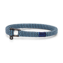 Load image into Gallery viewer, Pig &amp; Hen Vicious Vik Bracelet in blue and slate gray with black buckle.
